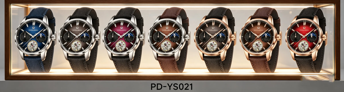 PAGANI DESIGN – Mekanisk luksusur til mænd, 41 mm, safirglas, læderrem, vandtæt, pilotstil, med tourbillon og månefase