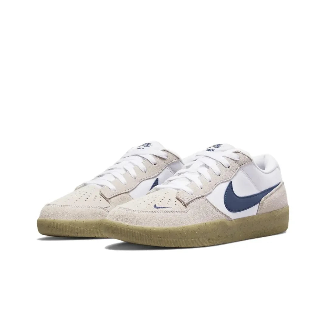 Nike SB Force 58 Padded Breathable Durable Premium Low-Top Skate Shoes Unisex Grey White Blue CZ2959-100