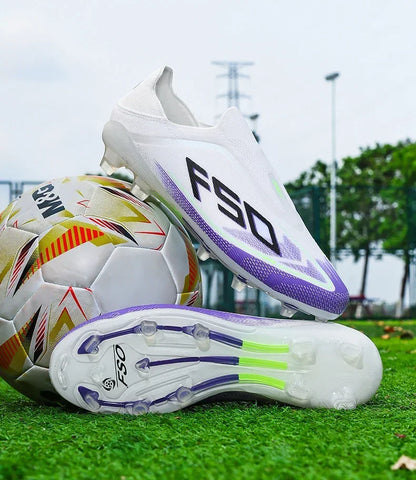 Nouvelles Chaussures de Football pour Hommes et Garçons, Antidérapantes, à Crampons pour Gazon, Haute Qualité, pour Matchs en Extérieur, Montantes et Légères, Très Vendues
