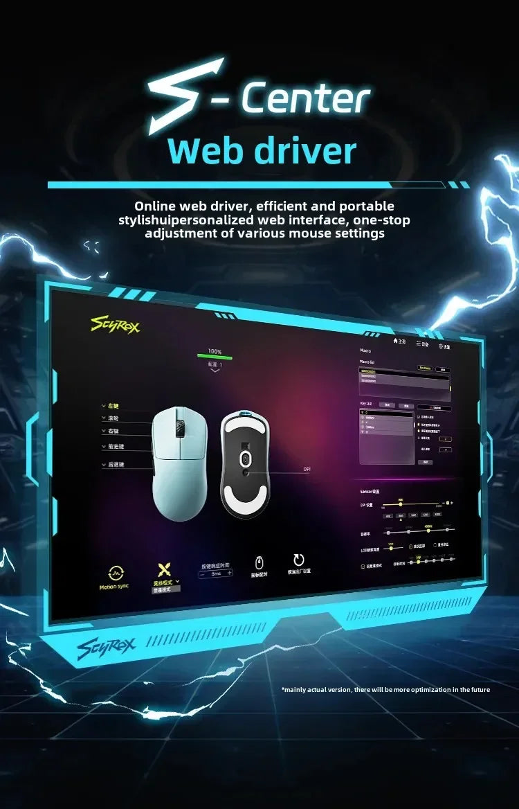 SCYROX V6 Wireless Gaming Mouse with PAW3950 Sensor, 8KHz Polling Rate, 24,600 DPI, 40g Ultra-Light Esports Mouse with 8K Receiver