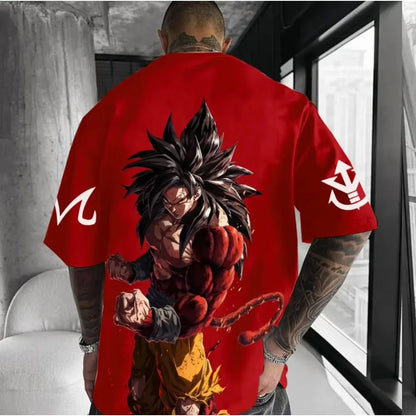 Tricou Dragon Ball Anime Super Saiyan 4 de vară pentru bărbați și femei, stil urban, lejer, casual, versatil, pentru părinți și copii