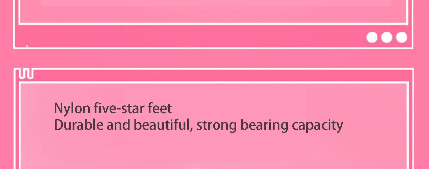Pink Cartoon Electric Sound Girl Office Chair 360° Lift Rotating Home Computer Game Student Learning to Upgrade Latex Cushion