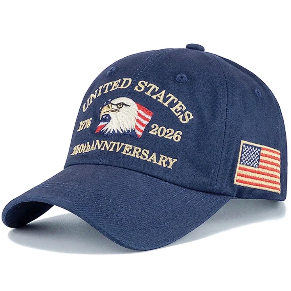 Hot Sale Unisex Baseball Cap American 250th Anniversary 1776-2026 Embroidered Hat Cap Eagle Pattern Outdoor Casual Dad Hat