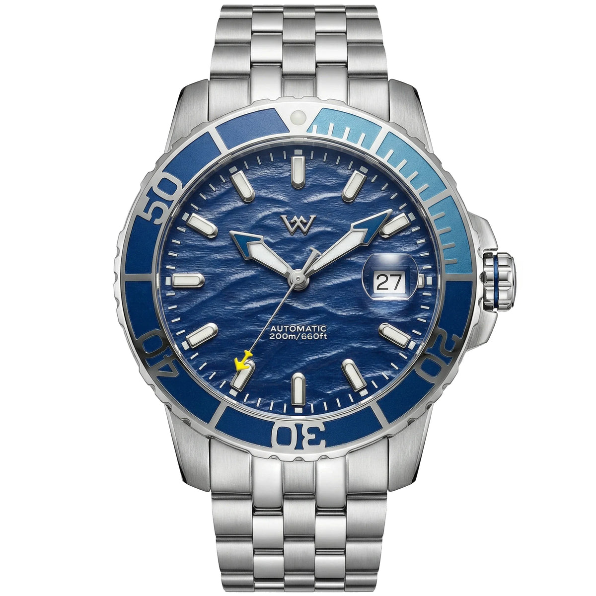 Zegarek WM – automatyczny zegarek mechaniczny NH35 z powłoką antyrefleksyjną, wodoodporny do 200, z szafirowym szkłem – Welly Merck Watch WM206