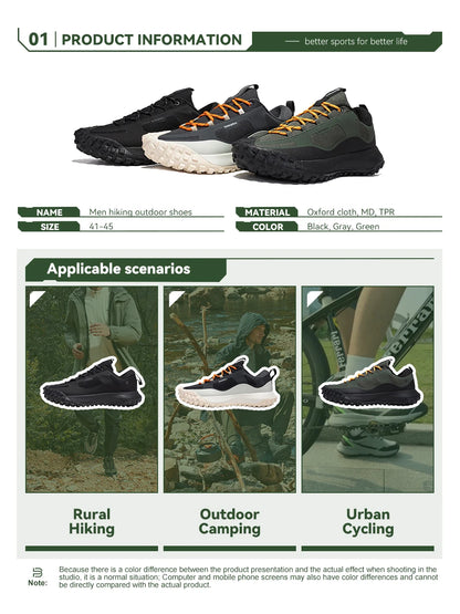 Baasploa vandringsskor för män – bekväma, mjuka, vattentäta, slitstarka, halkfria trekking-sneakers för utomhusbruk och klättring