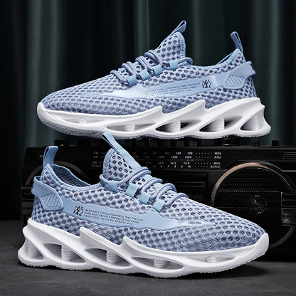Sommer-sneakers til mænd i mesh, åndbare løbe- og tennissko til udendørs sport, Tenis Masculino, hvide casual vandresko, størrelse
