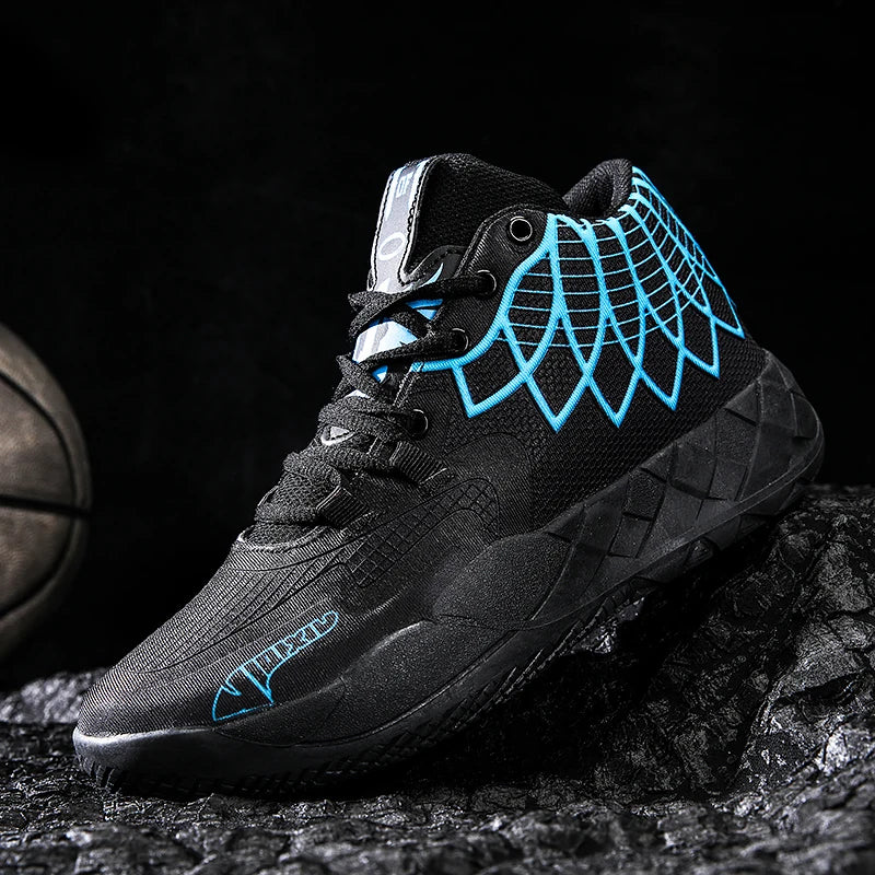 The youth actual combat basketball shoe movement outdoor comfortable cushioning wear-resisting fashion breathable high quality