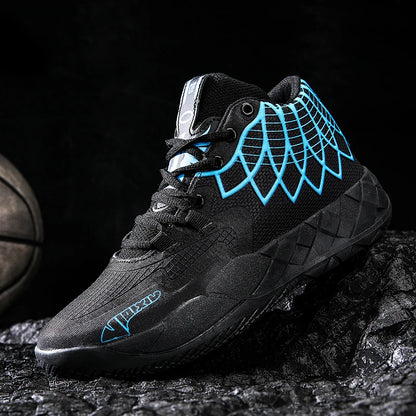 The youth actual combat basketball shoe movement outdoor comfortable cushioning wear-resisting fashion breathable high quality