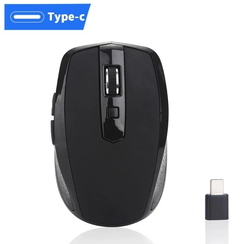 Wireless Mouse Ergonomic Mouse 2.4GHz USB Type C Receiver 800/1200/1600 Adjustable DPI Mice for MacBook Pro Office