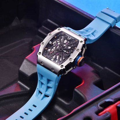 2026 New PAGANI DESIGN Men's Quartz Watches VH65 Movt Skeleton Dial 100M Waterproof Sport Rectangle Sapphire Glass Watch for Men