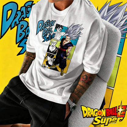 Dragon Ball Ny sommer-retro T-shirt i høj kvalitet af bomuld med Beast Gohan-tegneserieprint, oversized, unisex, børn