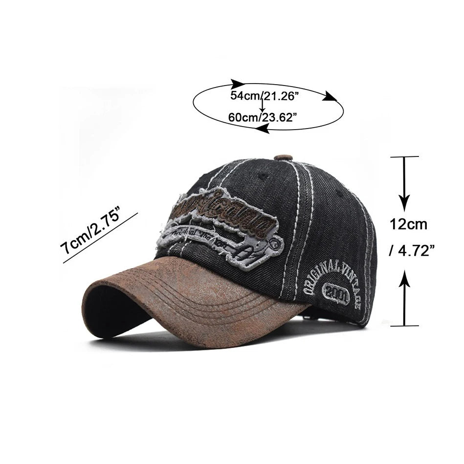 CNTANG vasarinė džinsinė beisbolo kepurė vyrams, madinga, su siuvinėtomis raidėmis, medvilninė, „Snapback“ tipo, vyrams, lauko, kasdieninė, hiphopo stiliaus, reguliuojama