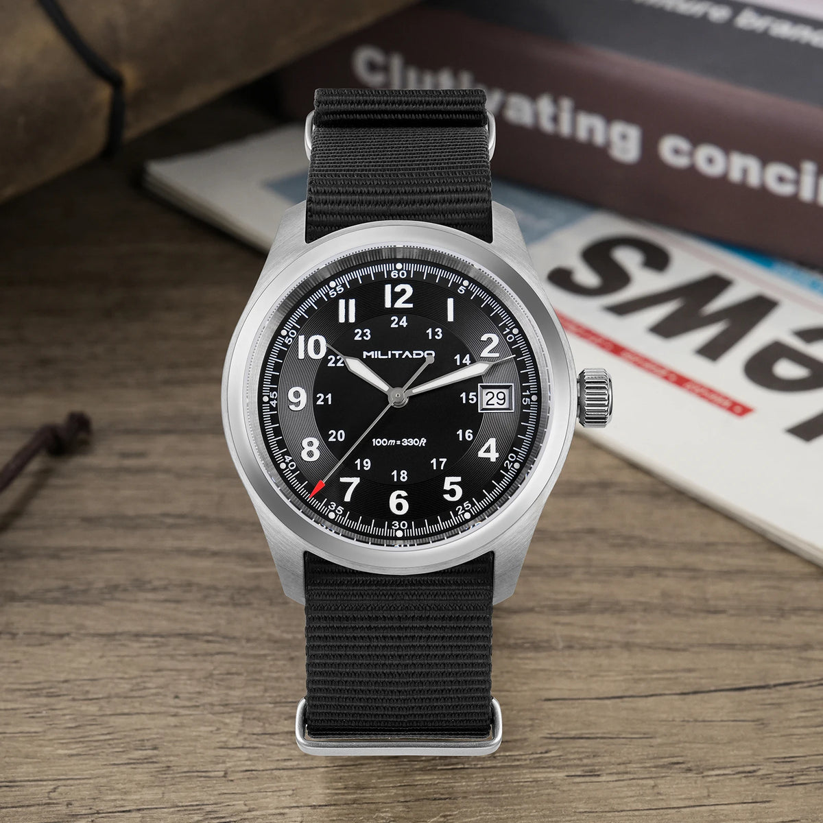 Militado ML08 Quartz Watch Ronda 515 Movement Domed Sapphire Wristwatch BGW9 Luminous 10Bar Waterproof 38mm Men Watches