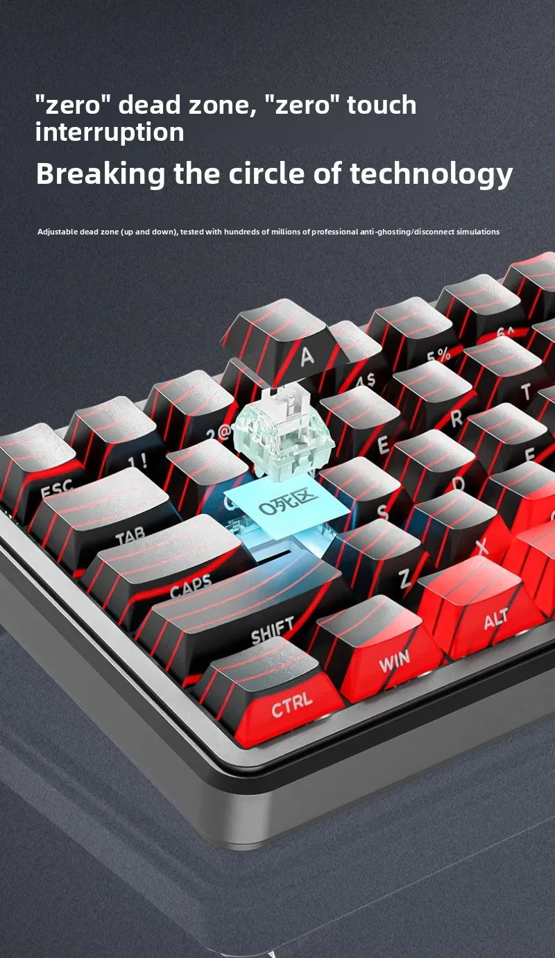 Tastiera gaming wireless Attack Shark X65 PRO HE con switch magnetici, 8K RT 0.001mm, incisione laterale, Bluetooth, per Windows, Mac e PC
