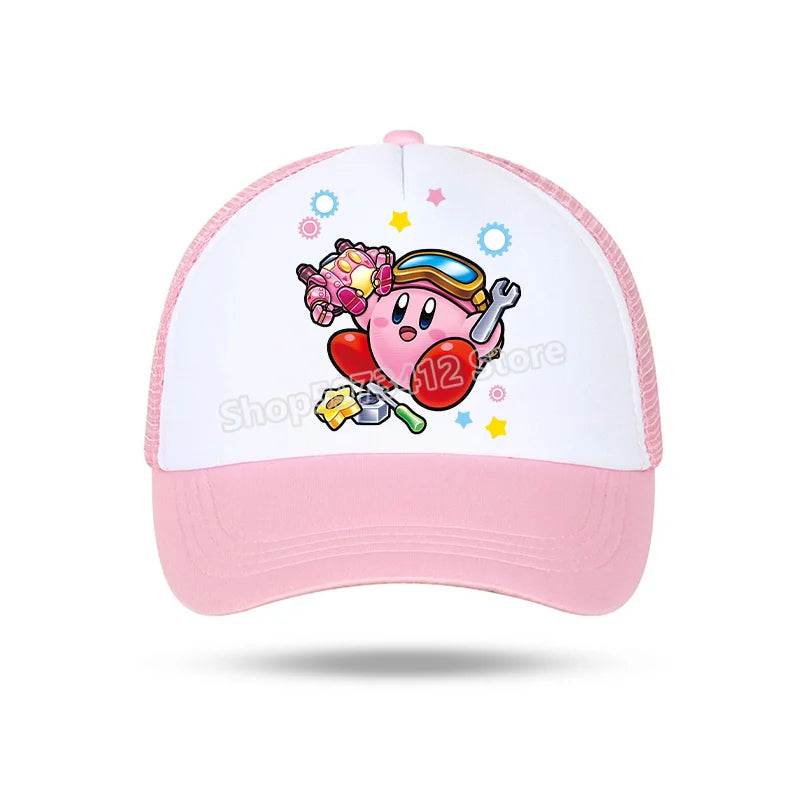 Kirby Summer Baseball Polyester Hats Universal Casual Cap Truck Driver Cartoon Peripheral Items Adult Adjustable Children Action