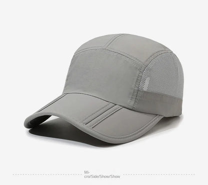 Men Women Quick Dry Baseball Cap Breathable UV Protection Mesh Sun Hat Adjustable Outdoor Sport Caps for Hiking Camping Fishing
