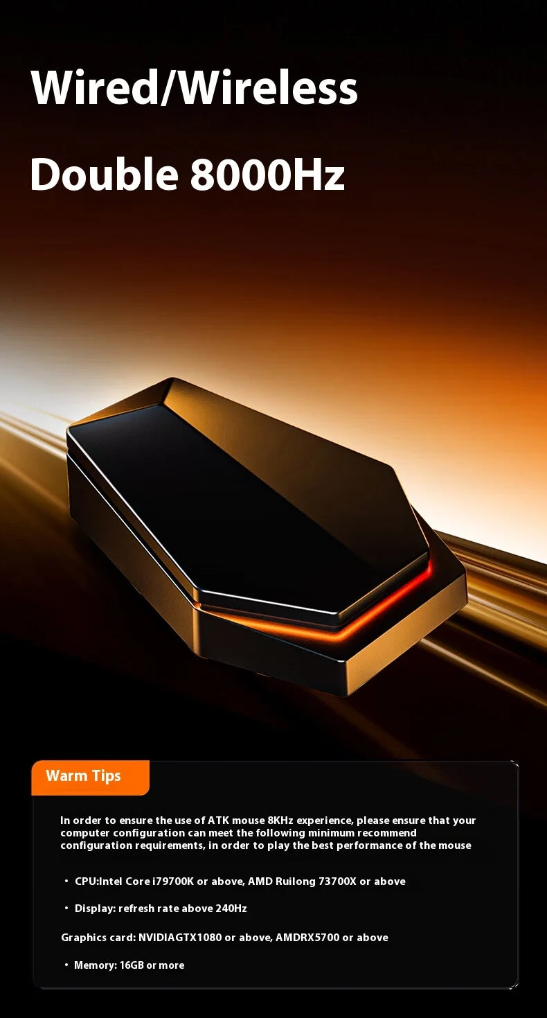 ATK A9 Plus Gaming Mouse Wireless A9/A9 SE/A9 Pro Tri Mode 8K Gaming Mouse Lightweight A9 Ultimate E-sports PC Gift Customized