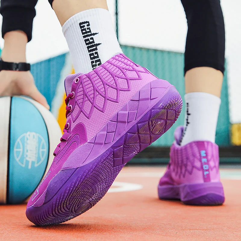 The youth actual combat basketball shoe movement outdoor comfortable cushioning wear-resisting fashion breathable high quality