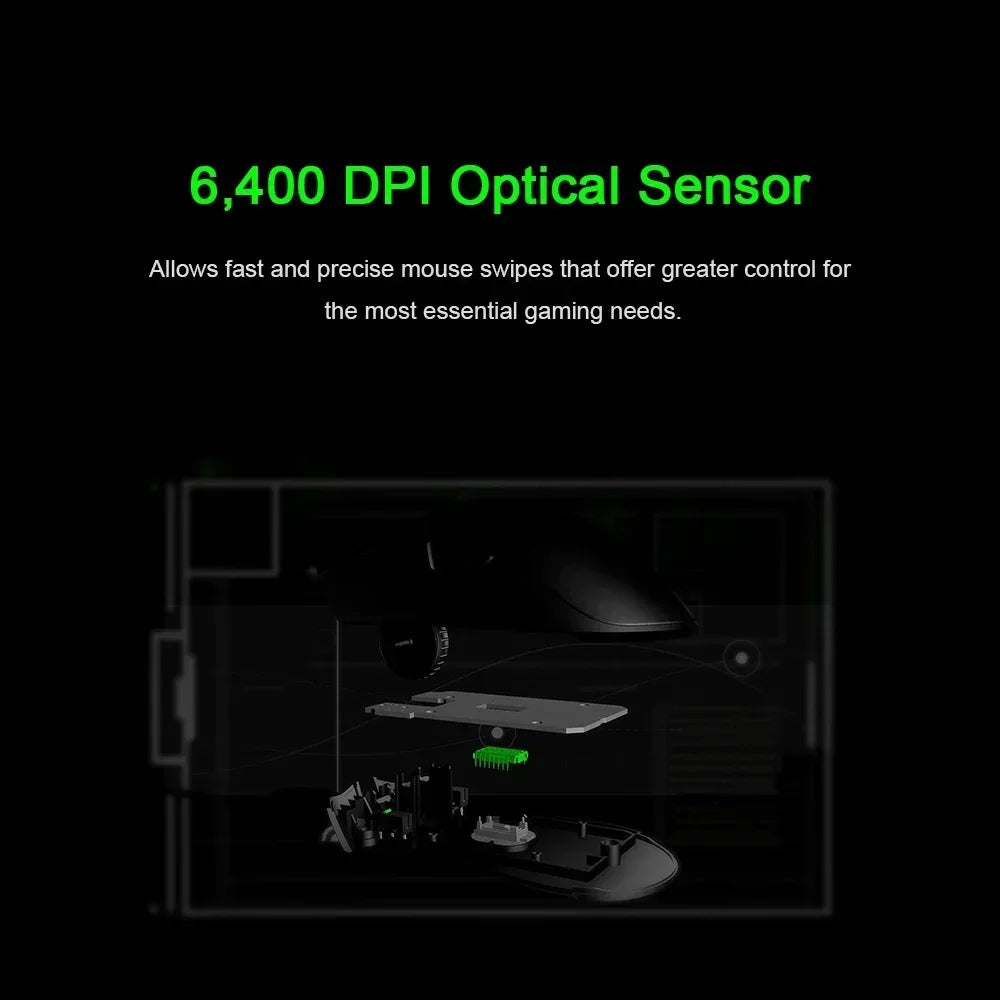 Original Razer DeathAdder Essential Wired Gaming Mouse 6400DPI Optical Sensor 5 Independent Buttons for Laptop PC Gamer