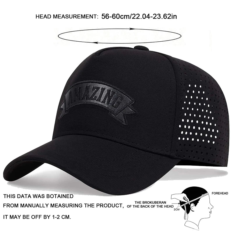Unisex AMAZING Κασκέτα μπέιζμπολ με κεντημένα γράμματα Άνοιξη-Καλοκαίρι Καπέλα για υπαίθριες δραστηριότητες Ρυθμιζόμενα καπέλα καθημερινής χρήσης Καπέλο αντηλιακής προστασίας