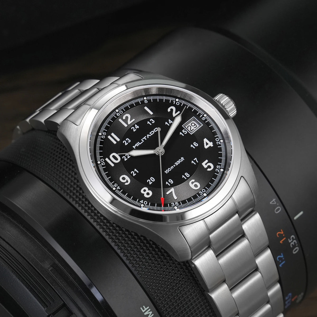 Militado ML08 Quartz Watch Ronda 515 Movement Domed Sapphire Wristwatch BGW9 Luminous 10Bar Waterproof 38mm Men Watches