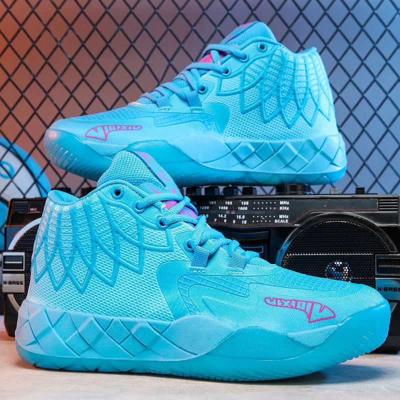 The youth actual combat basketball shoe movement outdoor comfortable cushioning wear-resisting fashion breathable high quality