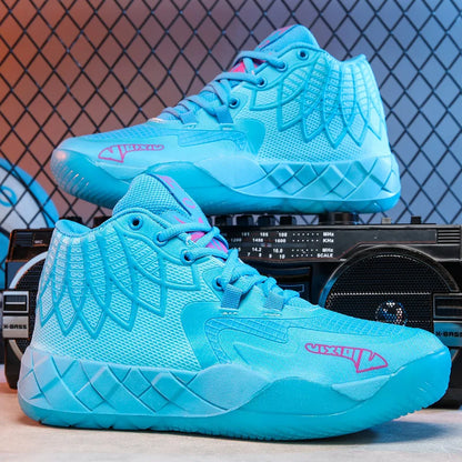 The youth actual combat basketball shoe movement outdoor comfortable cushioning wear-resisting fashion breathable high quality