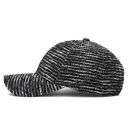 FS Fashion Black White Striped Baseball Cap For Men Casual Korean Street Women Hat Summer Streetwear Trucker Hats Gorra Hombre