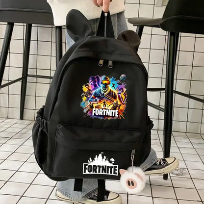 Nauja „Fortnite“ animacinio stiliaus kuprinė berniukams ir mergaitėms, kasdienė mokyklinė kuprinė, didelės talpos mokinio krepšys su triušio ausimis, kelioninė kuprinė, kanceliarinių prekių dovana