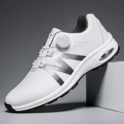 Golf Shoes Air Cushion Men Sports Running Driving Shoes Breathable Lightweight Comfortable Athletic Nonskid Rotating Sneakers