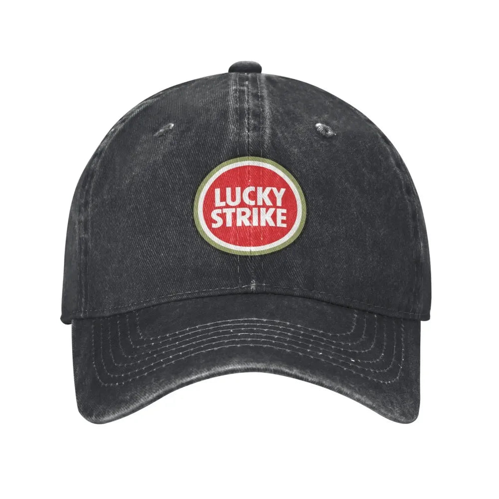 Lucky Strike Letters Troye Sivan Musik Sport Retro Cowboy Tvättade basebollkepsar Herr Denim Street Tide-hatt Vandring Herr Dad Cap