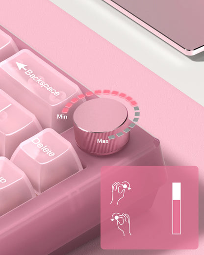 Womier VK66 PRO Pink Hot Swap Gaming Keyboard Gasket Mount RGB Gamer Keyboard Wired QMK/VIA Mechanical Keyboard for Win Mac PC