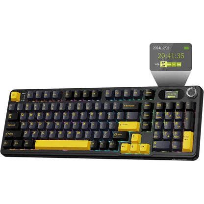ATTACK SHARK X98 RGB Wireless Mechanical Keyboard, LED Smart Display & Knob, Hot Swappable, Pre-lubed Linear Switches