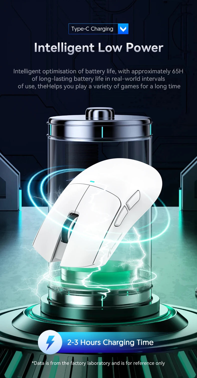 ATTACK SHARK X11 lätt trådlös gamingmus med RGB-bakgrundsbelyst laddning, upp till 22K DPI, optisk PAW3311-sensor, HUYU-brytare