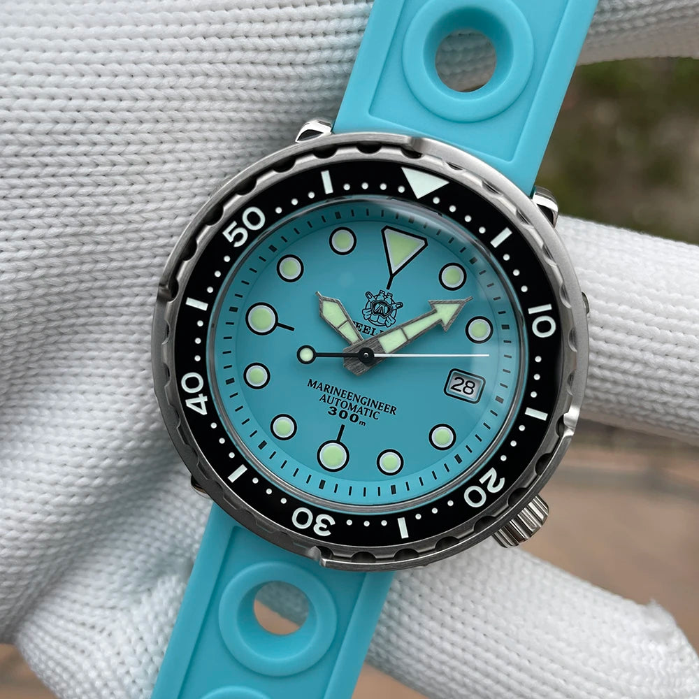 STEELDIVE SD1975 Mens Automatic Watches Men Dive Watch 300m Waterproof Mechanical Wristwatch C3 Luminous Clock Sapphire Mirror