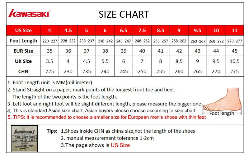 Kawasaki Professional Badminton Shoes Breathable Anti-Slip Sport Shoes for Men and Women Sneakers K-063