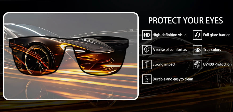 Luxury Square Polarized Cycling Sunglasses UV400 Male Vintage Eyewear Men Women Fashion Travel Driving Fishing Windproof Glasses