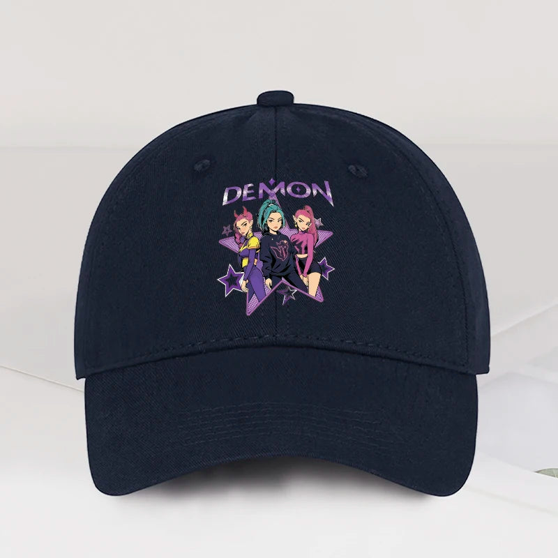 Demon Girl Group Cartoon Print Baseball Cap Men Women Y2K Streetwear  Adjustable Dad Hat Sun Hat