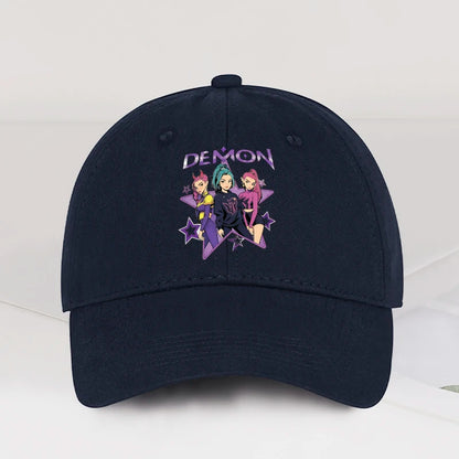 Demon Girl Group Cartoon Print Baseball Cap Men Women Y2K Streetwear  Adjustable Dad Hat Sun Hat