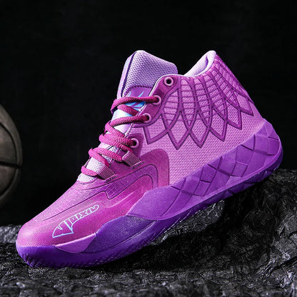 The youth actual combat basketball shoe movement outdoor comfortable cushioning wear-resisting fashion breathable high quality