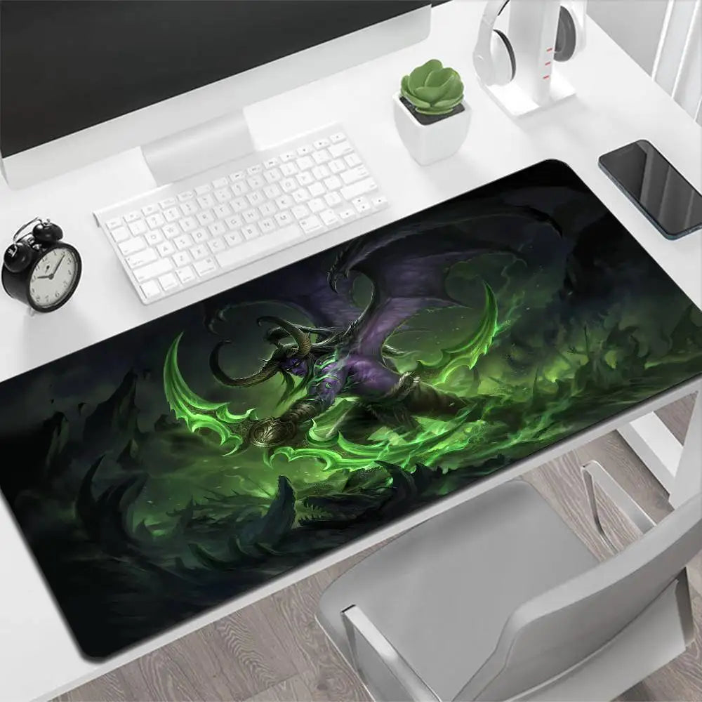 World of Warcraft Illidan stor musmatta, gamingmusmatta, PC-gamer, datormusmatta, stor musmatta XXL, matta, tangentbordsunderlägg