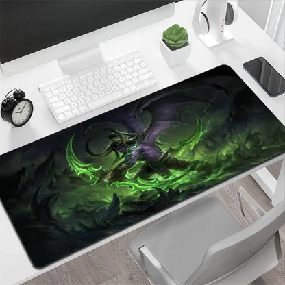 World of Warcraft Illidan stor musmatta, gamingmusmatta, PC-gamer, datormusmatta, stor musmatta XXL, matta, tangentbordsunderlägg