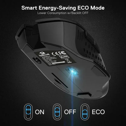Redragon M656 Gainer Wireless Gaming Mouse, 4000 DPI 2.4GHz Wireless Gamer Mouse with 5 DPI Levels, 7 Macro Buttons, Red LED Backlight