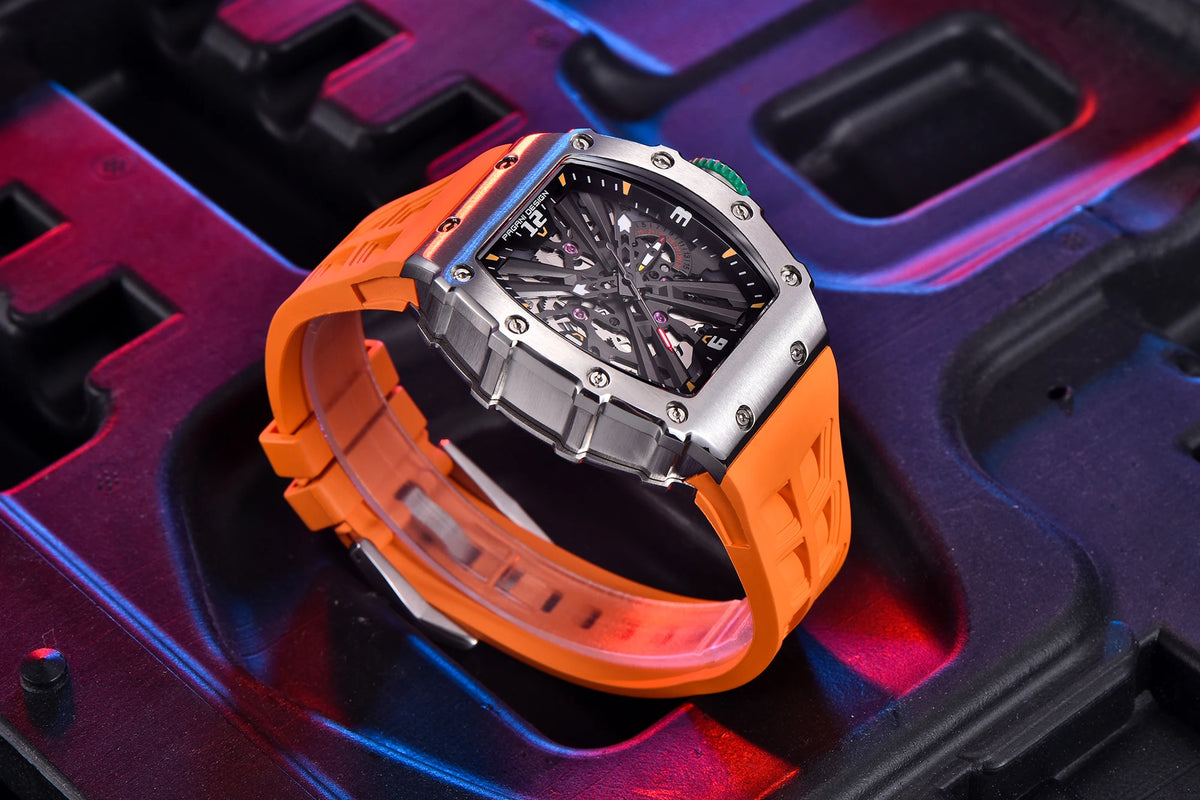 2026 New PAGANI DESIGN Men's Quartz Watches VH65 Movt Skeleton Dial 100M Waterproof Sport Rectangle Sapphire Glass Watch for Men