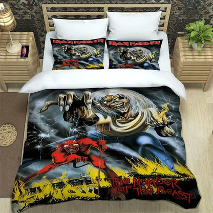 3D Rockband I-Iron-M-Maiden Bettwäsche-Sets – exquisites Bettwäscheset, Bettbezug, Bettwäscheset, luxuriöses Geburtstagsgeschenk
