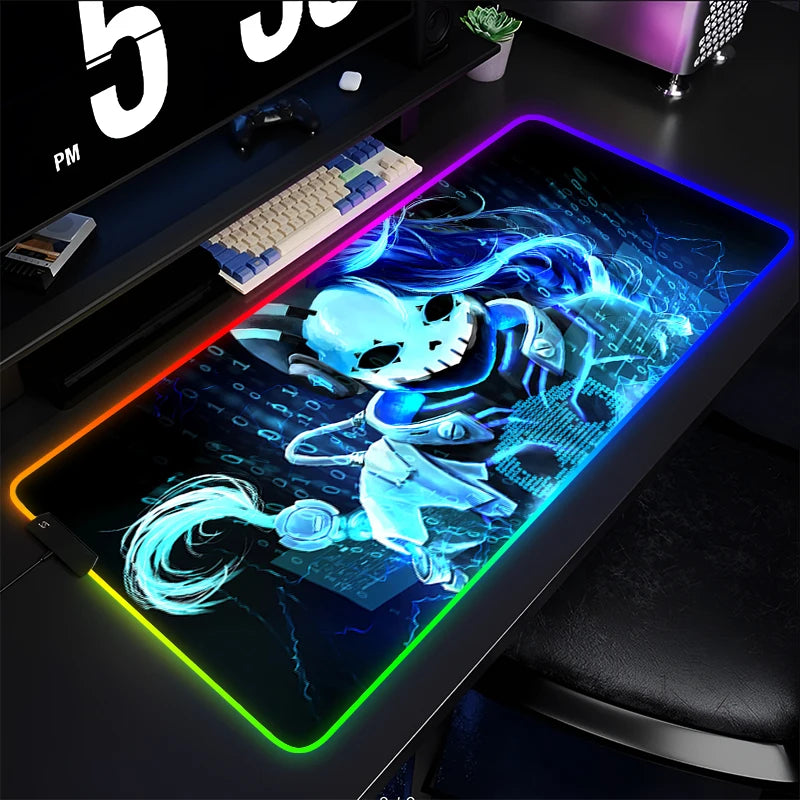 Mouse Pad Gamer Keyboard Pad Overwatch Sombra Desk Mouse Mat LED Carpet Rubber Gaming RGB Notebook Kawaii Mousepad
