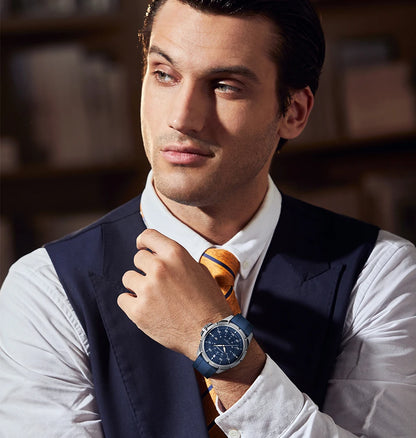Relógio para homem SAPPHERO – Relógio de quartzo de luxo, resistente à água até 50 m, equipado com um mecanismo importado e uma caixa em aço inoxidável – Uma ideia de presente ideal para homem.