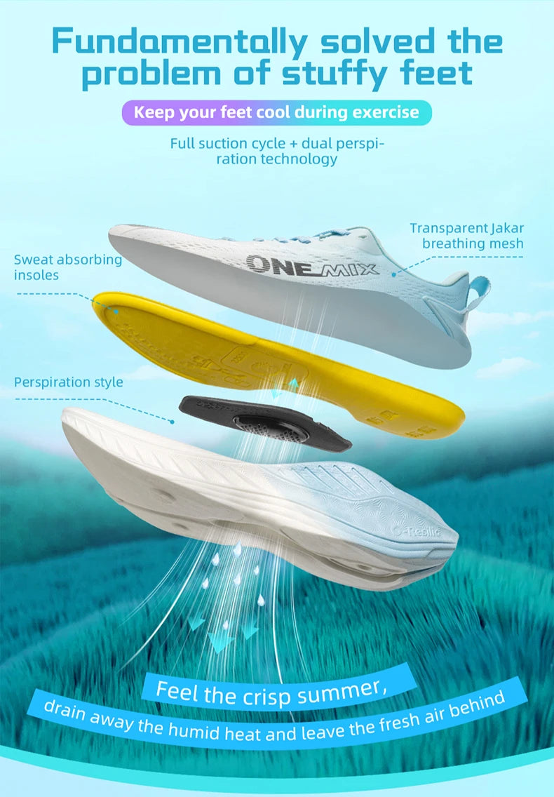 ONEMIX Scarpe da corsa casual Scarpe da jogging estive traspiranti Uomo Leggere Scarpe da palestra da donna Scarpe sportive ammortizzate da uomo per attività all'aperto