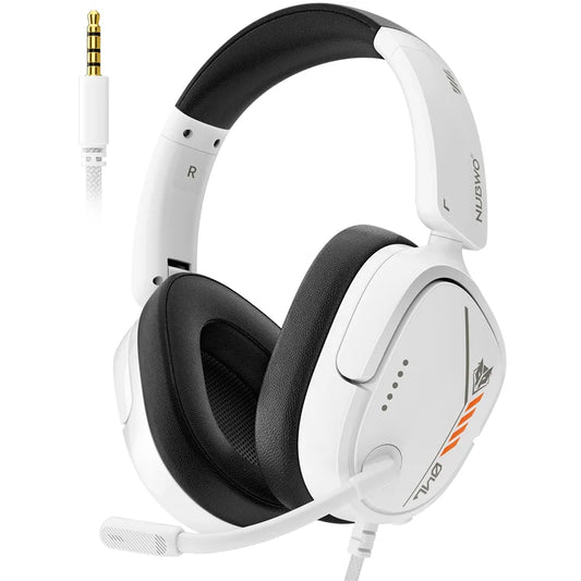 Casque de jeu filaire NUBWO pour PS5/PS4 Xbox Series X | S/Xbox One Switch Cache-oreilles à mémoire souple avec micro unidirectionnel transparent Jack 3,5 mm
