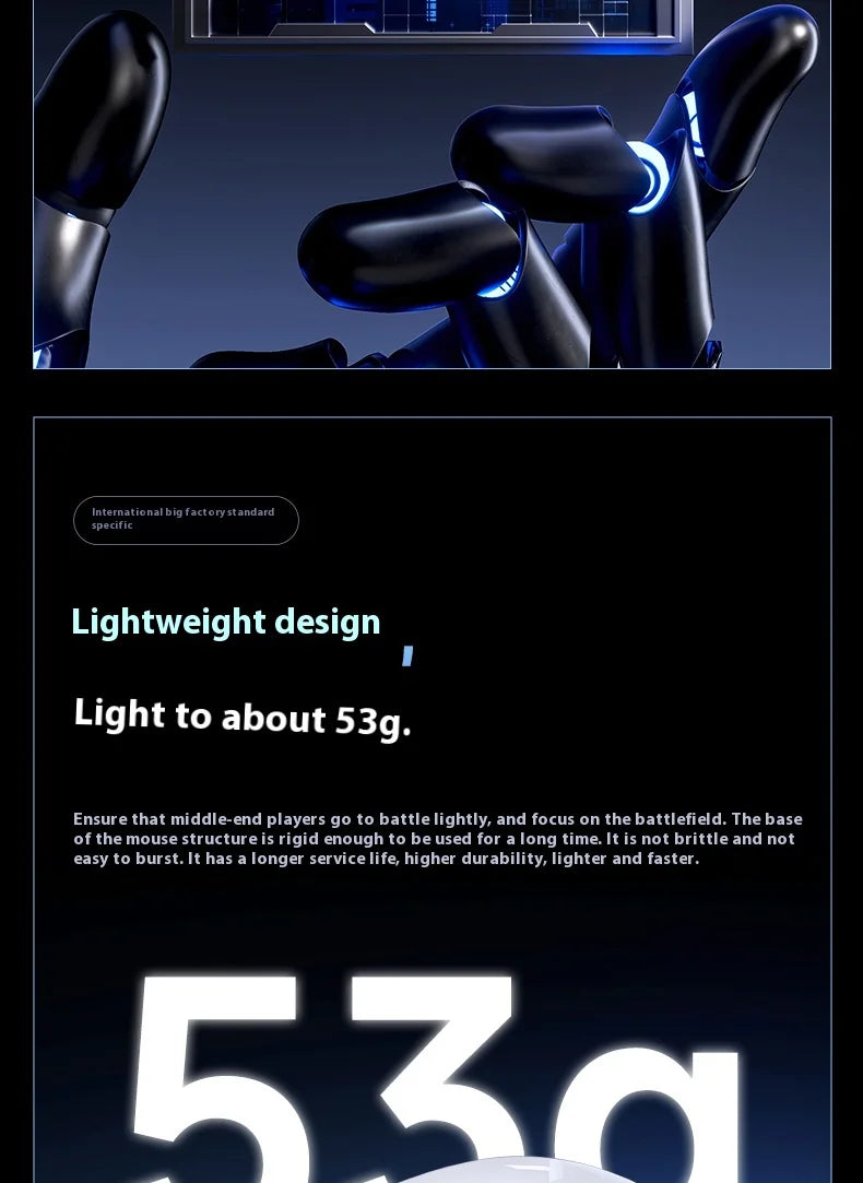 MCHOSE M7 Ultra ergonomska gaming miška PAW3950 Super Sensor TOPSPEED 8000Hz frekvenca poročanja, lahka zasnova, Realtek Master Mice